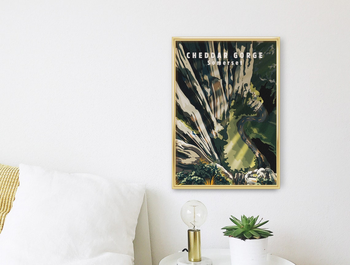 Cheddar Gorge Somerset Towering Limestone Cliffs Travel Poster - Image 3