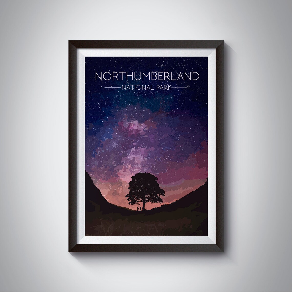 Northumberland National Park Vintage Travel Poster