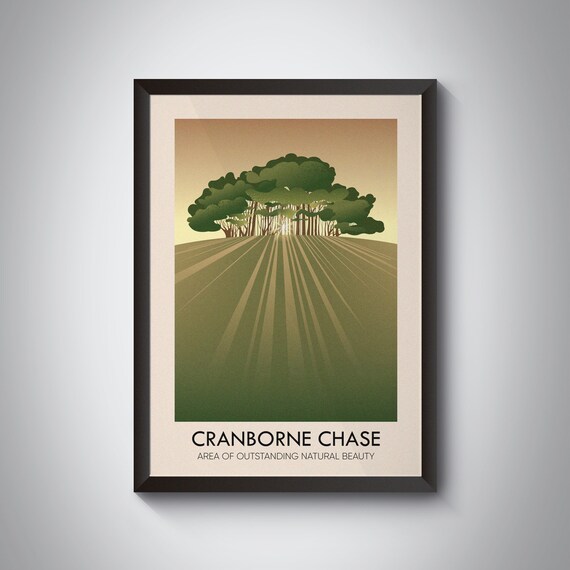 Cranborne Chase Sunset Tree Copse English Landscape Travel Poster