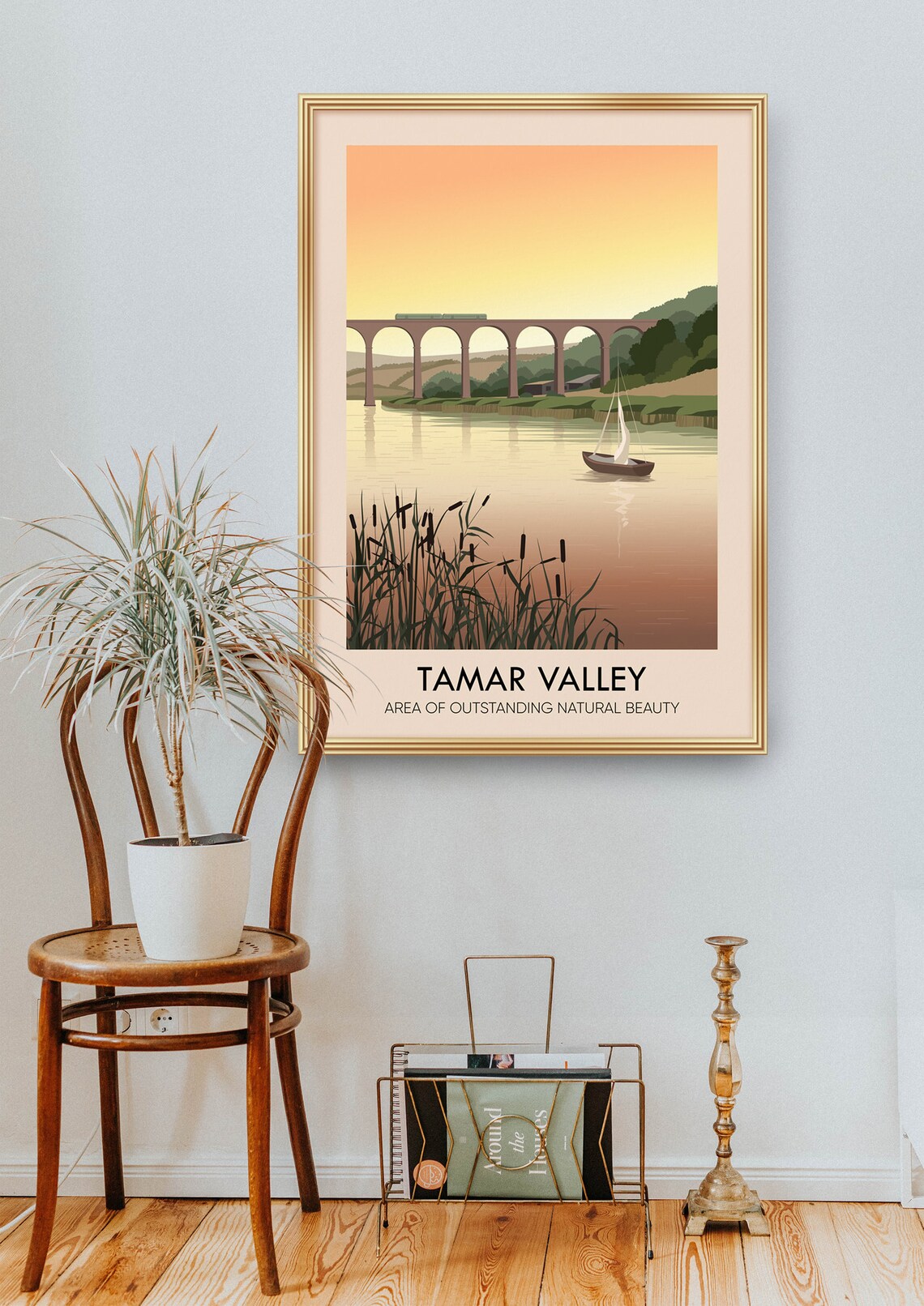 Tamar Valley AONB Vintage Travel Poster, Devon - Image 2