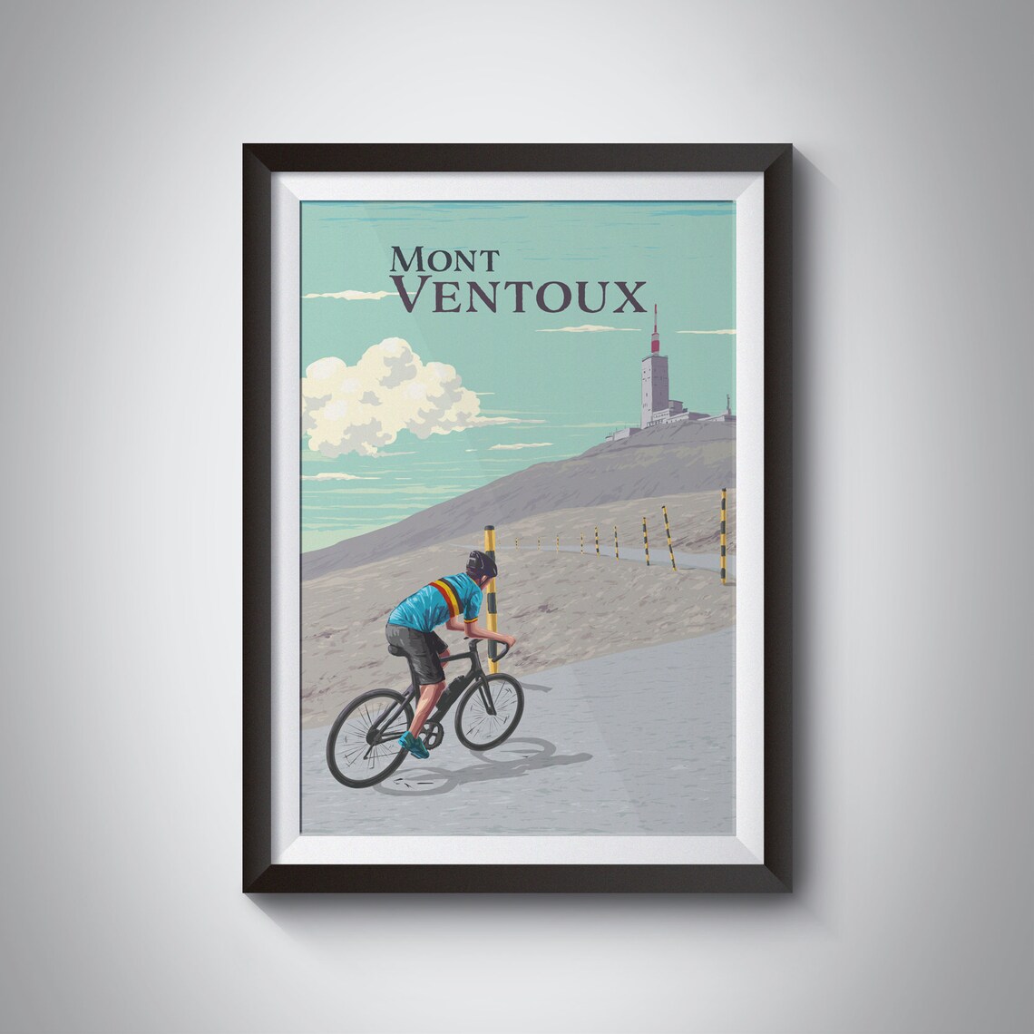 Mont Ventoux Vintage Travel Poster, Provence Mountain