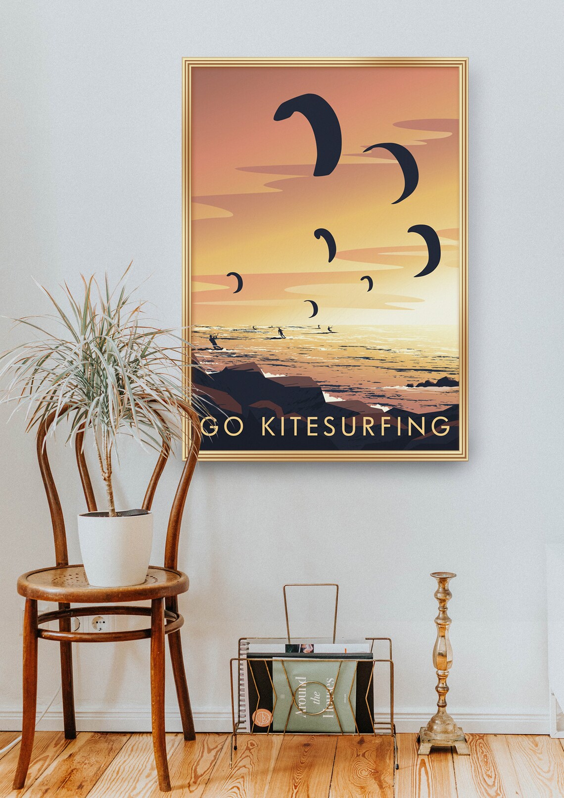 Go Kitesurfing Travel Poster, Ocean Beach Adventure - Image 2