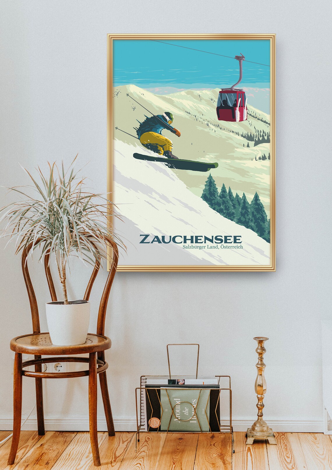 Zauchensee Ski Resort Vintage Travel Poster - Image 2