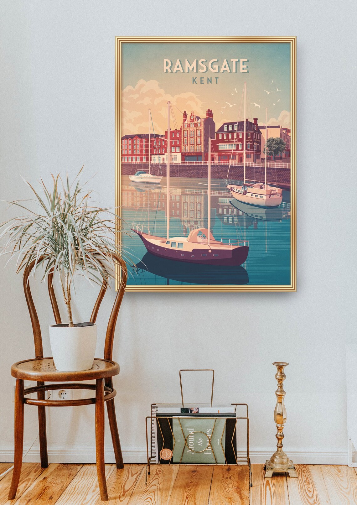Ramsgate Kent Harbour Sailboats Vintage Seaside Travel Poster - Image 2
