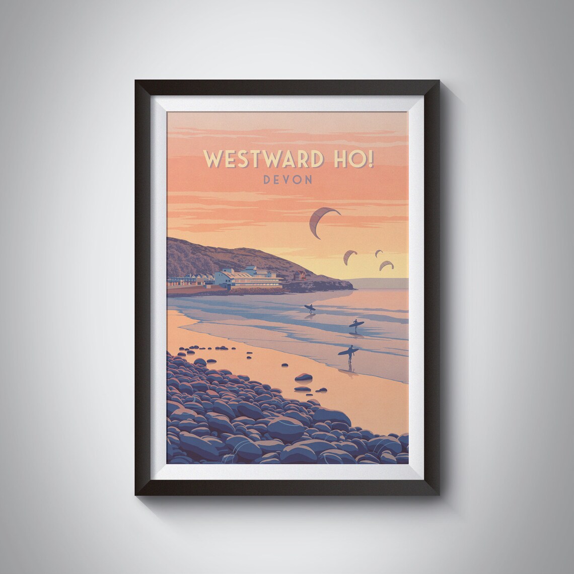 Westward Ho Vintage Travel Poster, North Devon