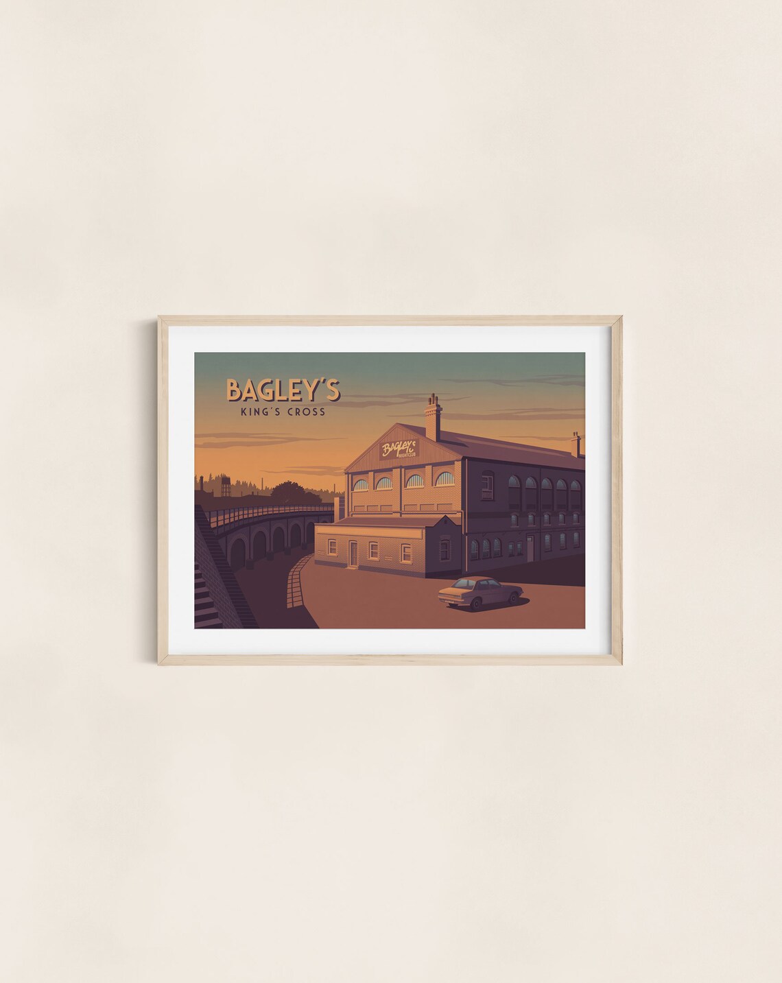 Bagleys Nightclub London Kings Cross Vintage Travel Poster - Image 3