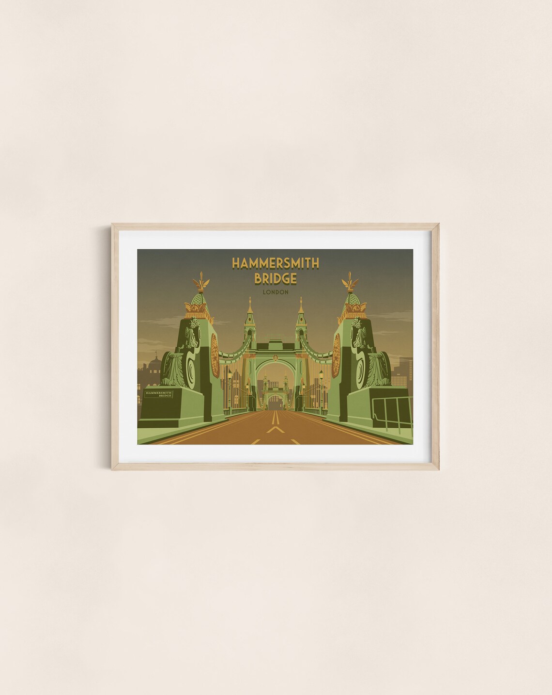 Hammersmith Bridge London Vintage Travel Poster - Image 3