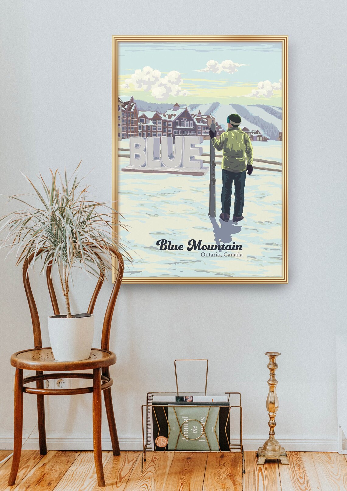 Blue Mountain Ski Resort Vintage Travel Poster - Image 2