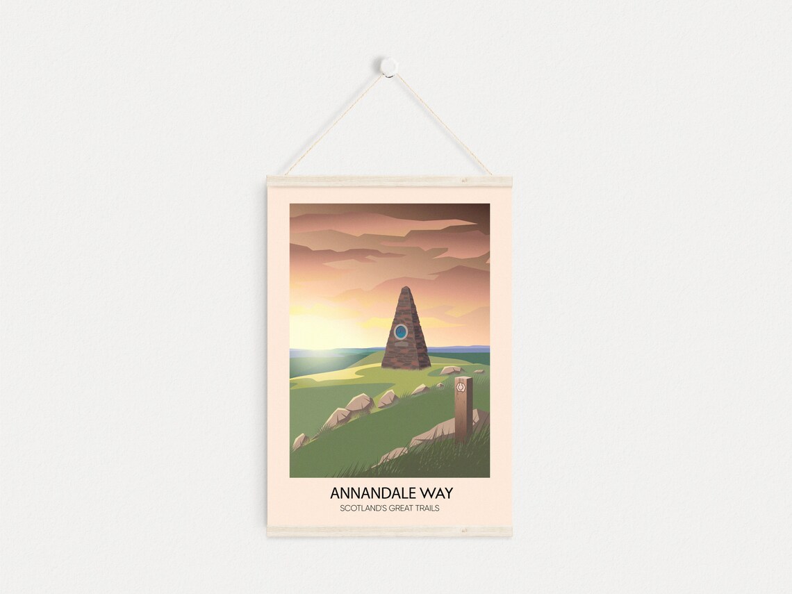 Annandale Way Scotland's Great Trails Cairn Sunset Travel Poster - Image 3