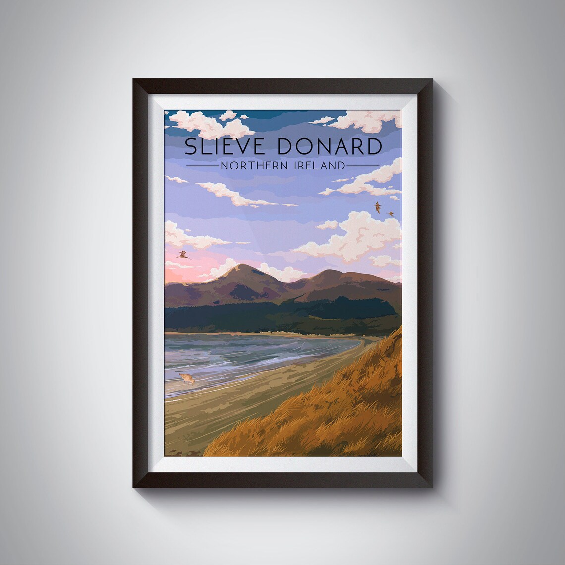 Slieve Donard Vintage Travel Poster, Mourne Mountains