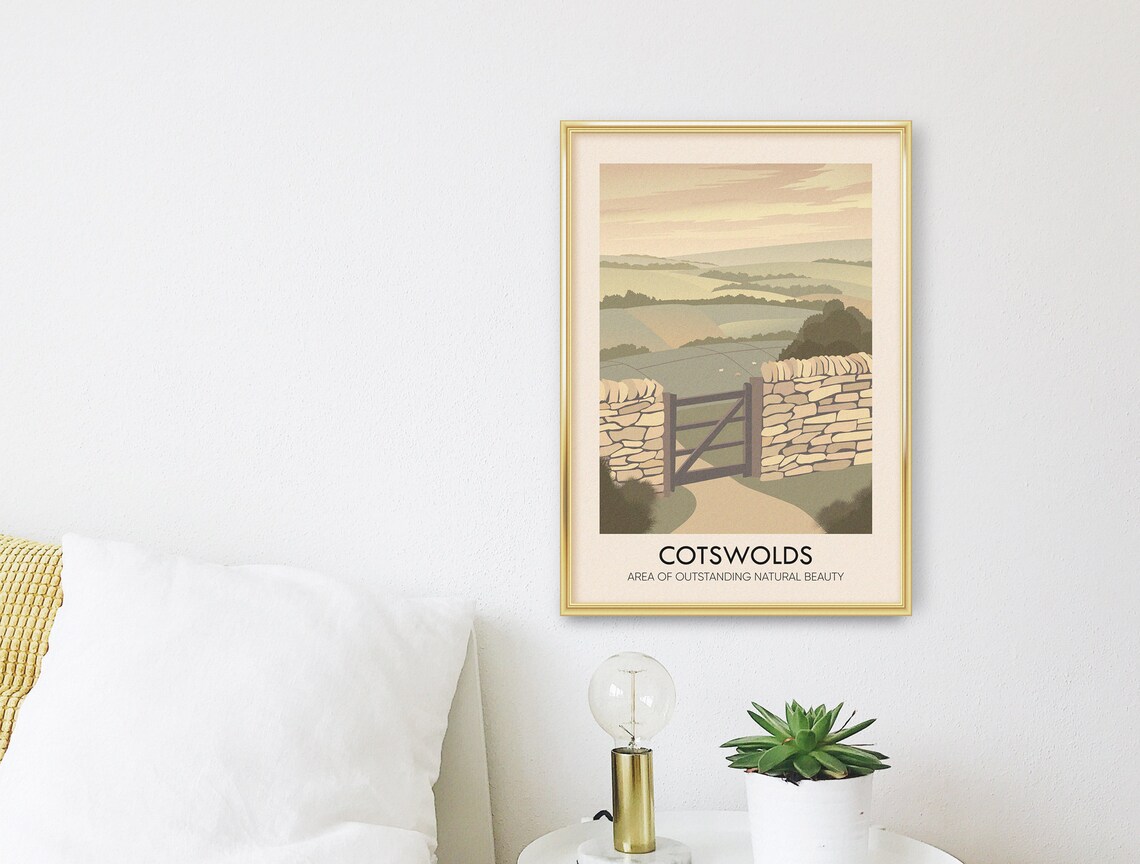 Cotswolds AONB Vintage Travel Print, Bibury - Image 3