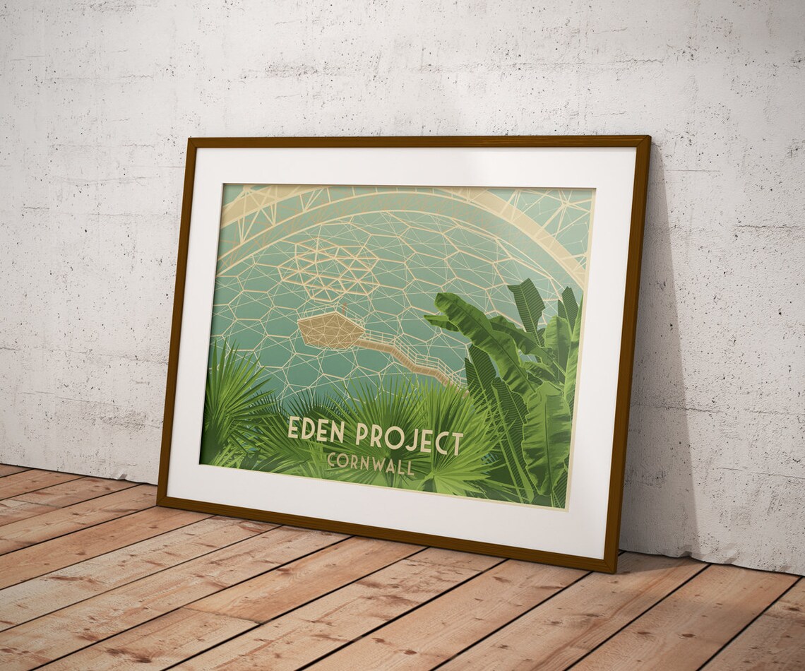 Eden Project Cornwall Botanical Travel Poster - Image 3