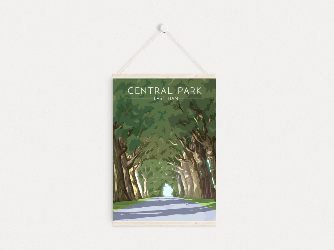 Central Park East Ham Tree Avenue Vintage London Park Poster - Image 4