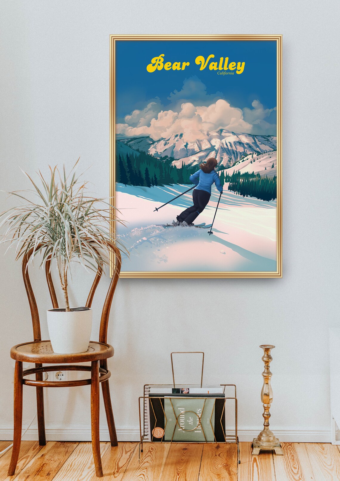 Bear Valley Ski Resort Poster California Usa Sierra Nevada Lake Tahoe Yosemite Vintage Travel Print Snowboarding Sacramento Ski Gift - Image 2