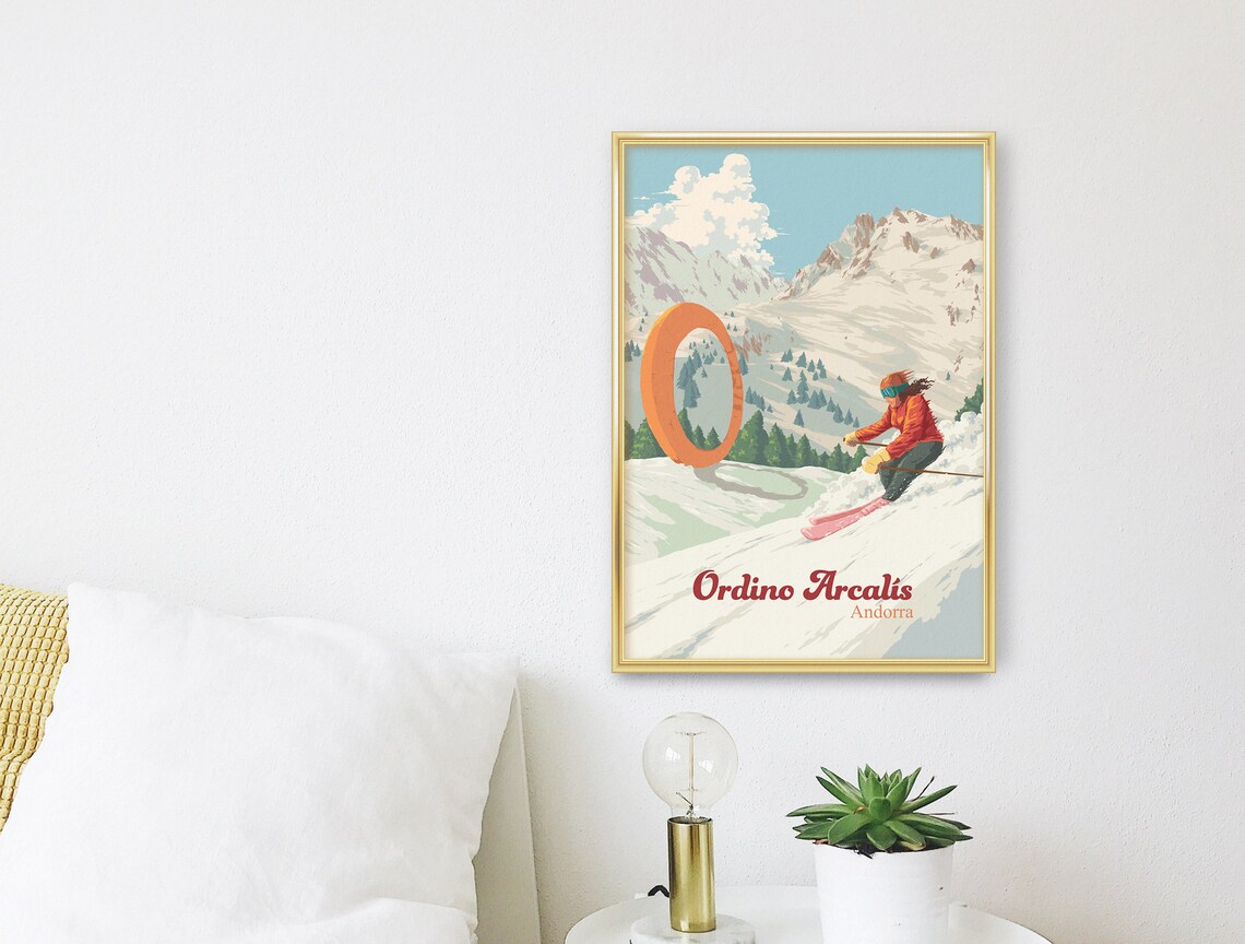 Ordino Arcalis Vintage Ski Resort Art Print - Image 3