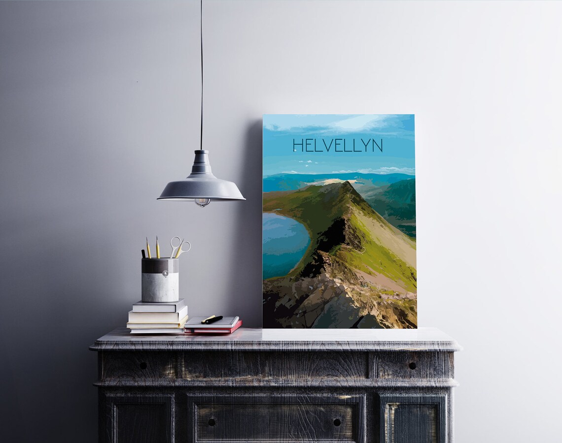 Helvellyn Mountain Vintage Travel Poster Print - Image 3