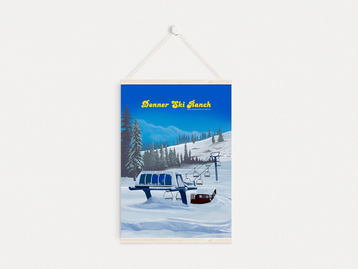 Donner Ski Ranch Chairlift Vintage California Ski Resort Poster - Image 4