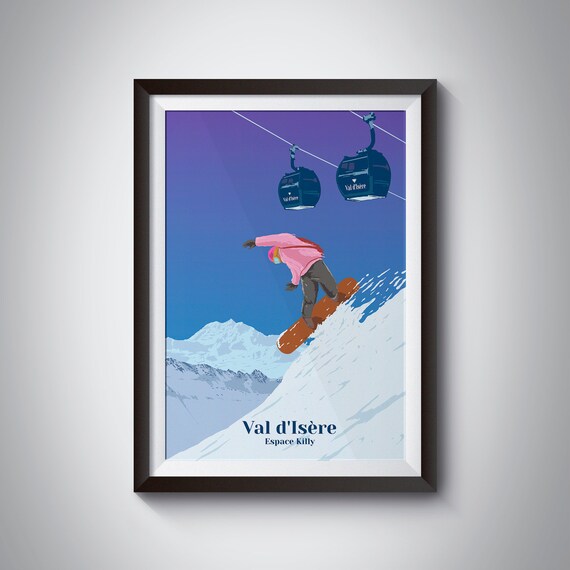 Val Disere Vintage Ski Resort Travel Poster