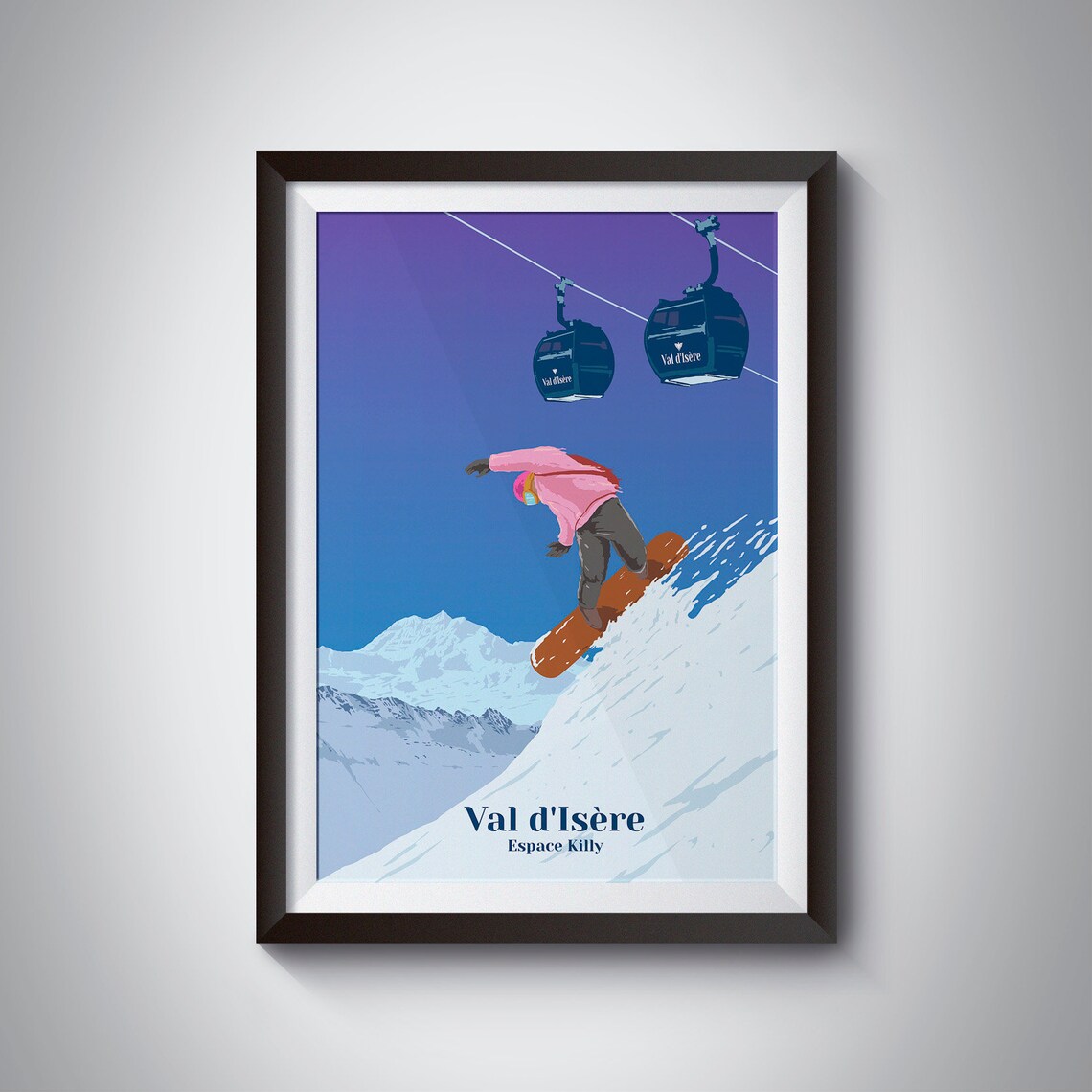 Val Disere Vintage Ski Resort Travel Poster