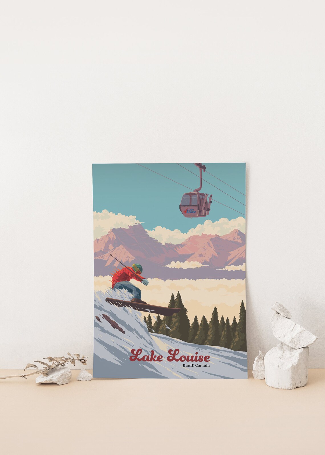 Lake Louise Ski Resort Vintage Travel Poster Print - Image 4