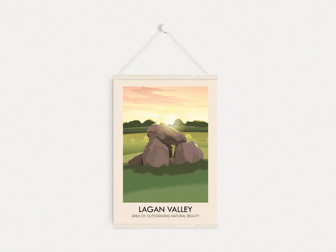 Lagan Valley AONB Vintage Travel Poster, Northern Ireland - Image 4
