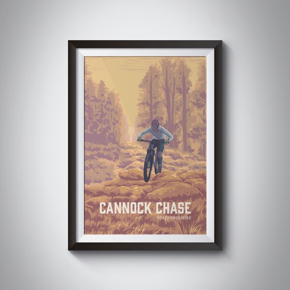 Cannock Chase Staffordshire Mountain Biking Rocky Trail MTB Poster