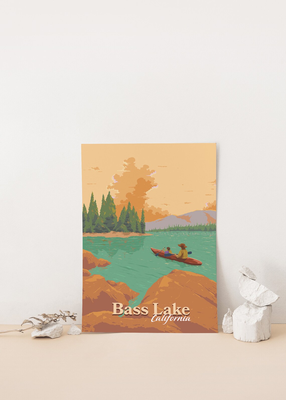 Bass Lake California Travel Poster, Yosemite Area - Image 4