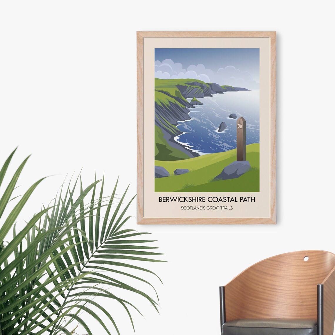 Berwickshire Coastal Path Vintage Travel Poster - Image 3