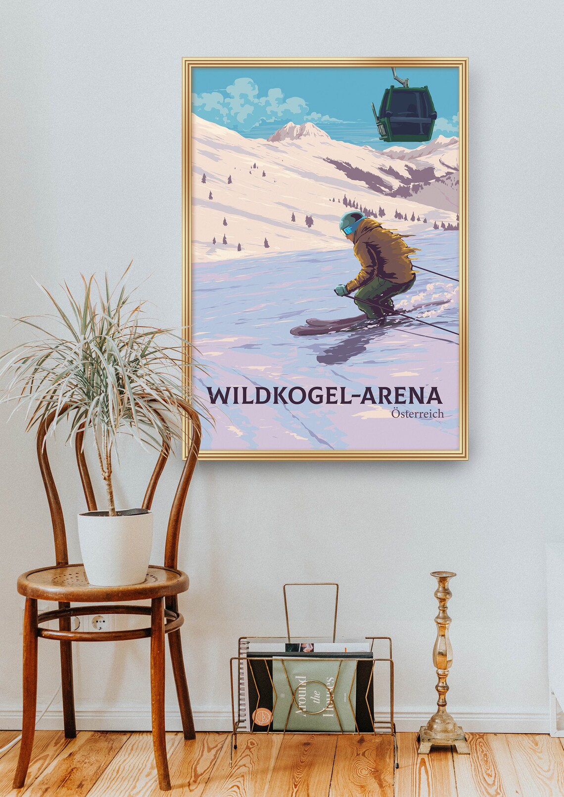 Wildkogel Arena Austria Alpine Ski Resort Vintage Travel Poster - Image 2