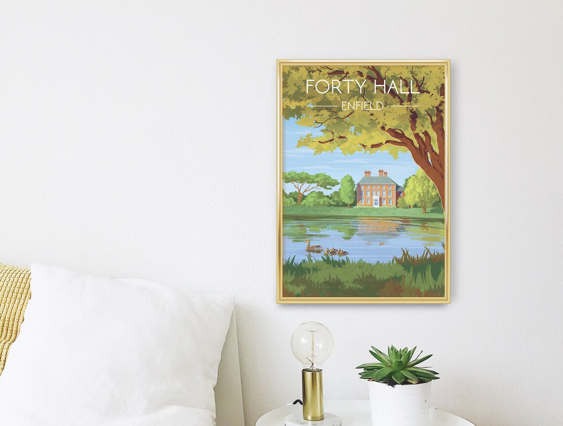 Forty Hall Travel Poster, Enfield Park Art Print - Image 3