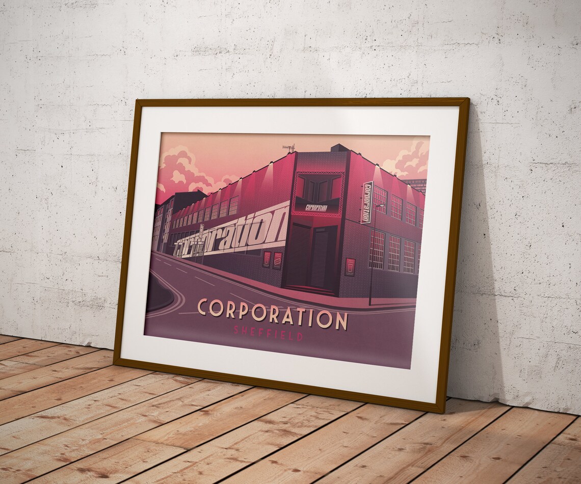 Corporation Sheffield Travel Poster, Live Music Venue - Image 3