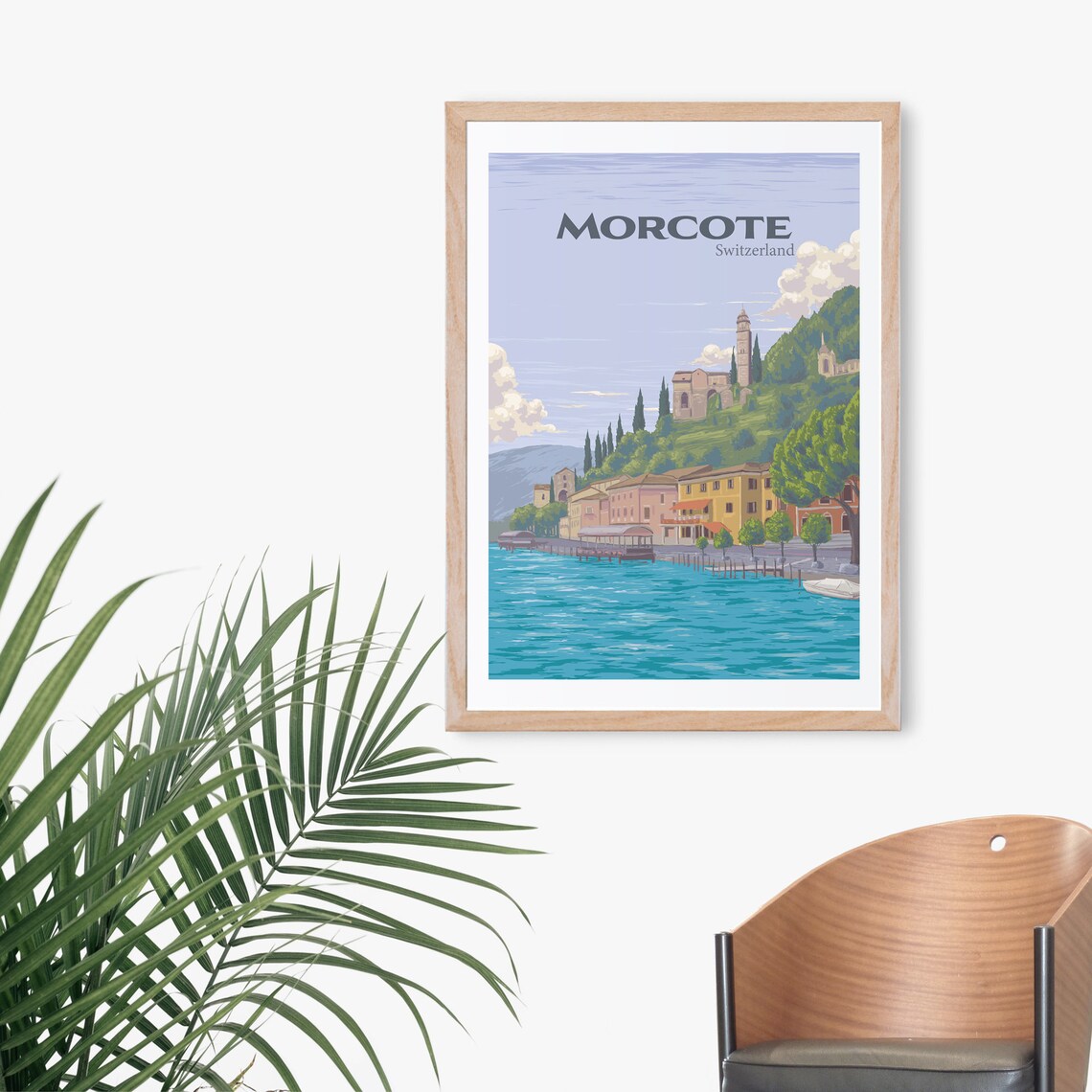 Morcote Switzerland Vintage Travel Poster, Lake Lugano - Image 3
