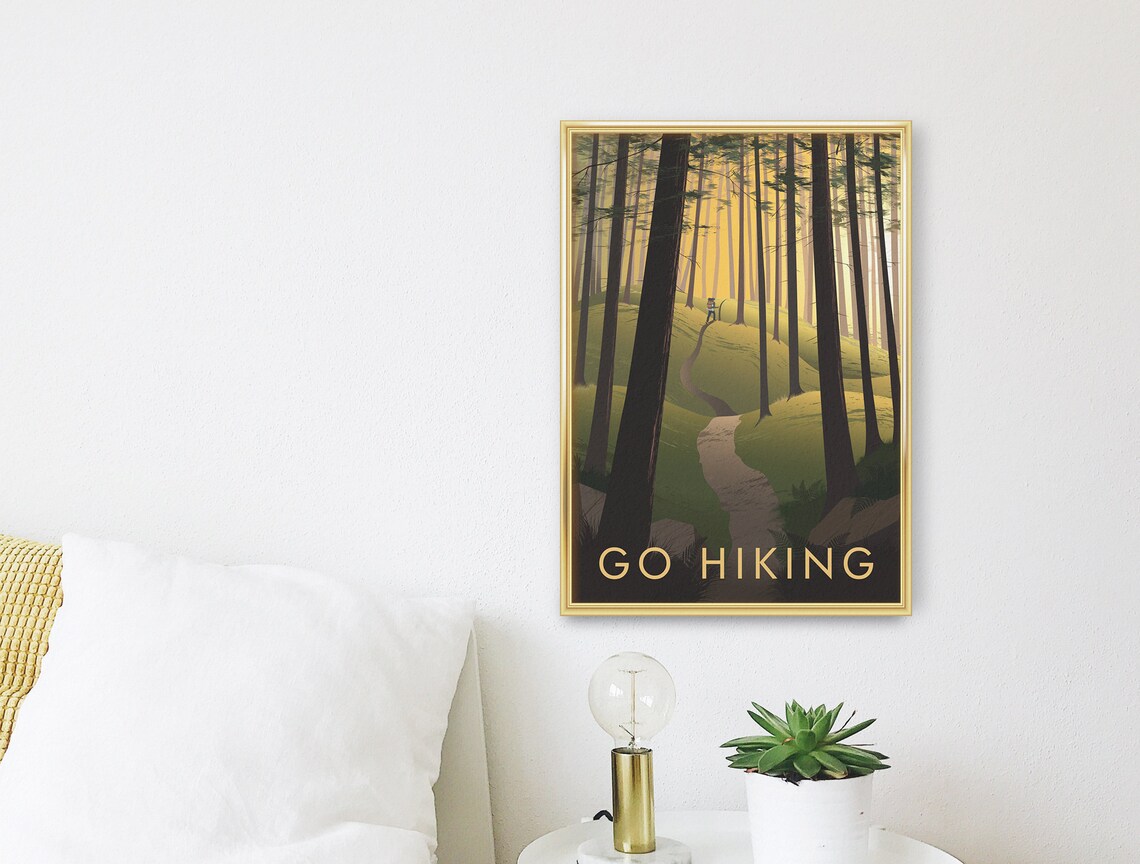 Go Hiking Vintage Travel Poster, Outdoor Adventure - Image 3