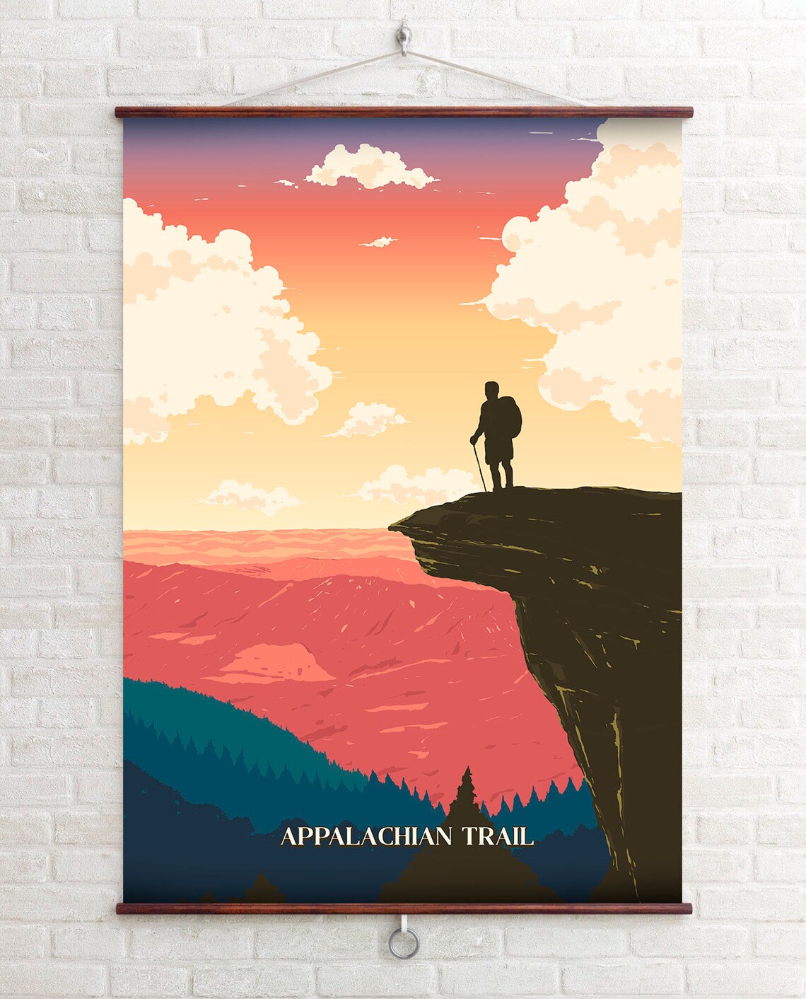 Appalachian Trail Travel Print, McAfee Knob Map Art - Image 2