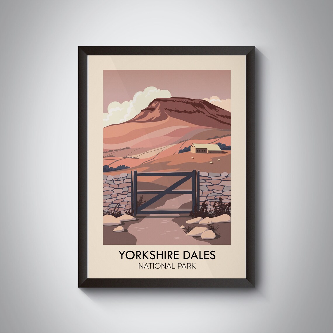 Yorkshire Dales National Park Vintage Travel Poster
