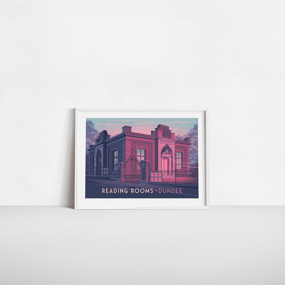 Reading Rooms Dundee Nightclub Neon Pink Evening Twilight Poster - Image 2