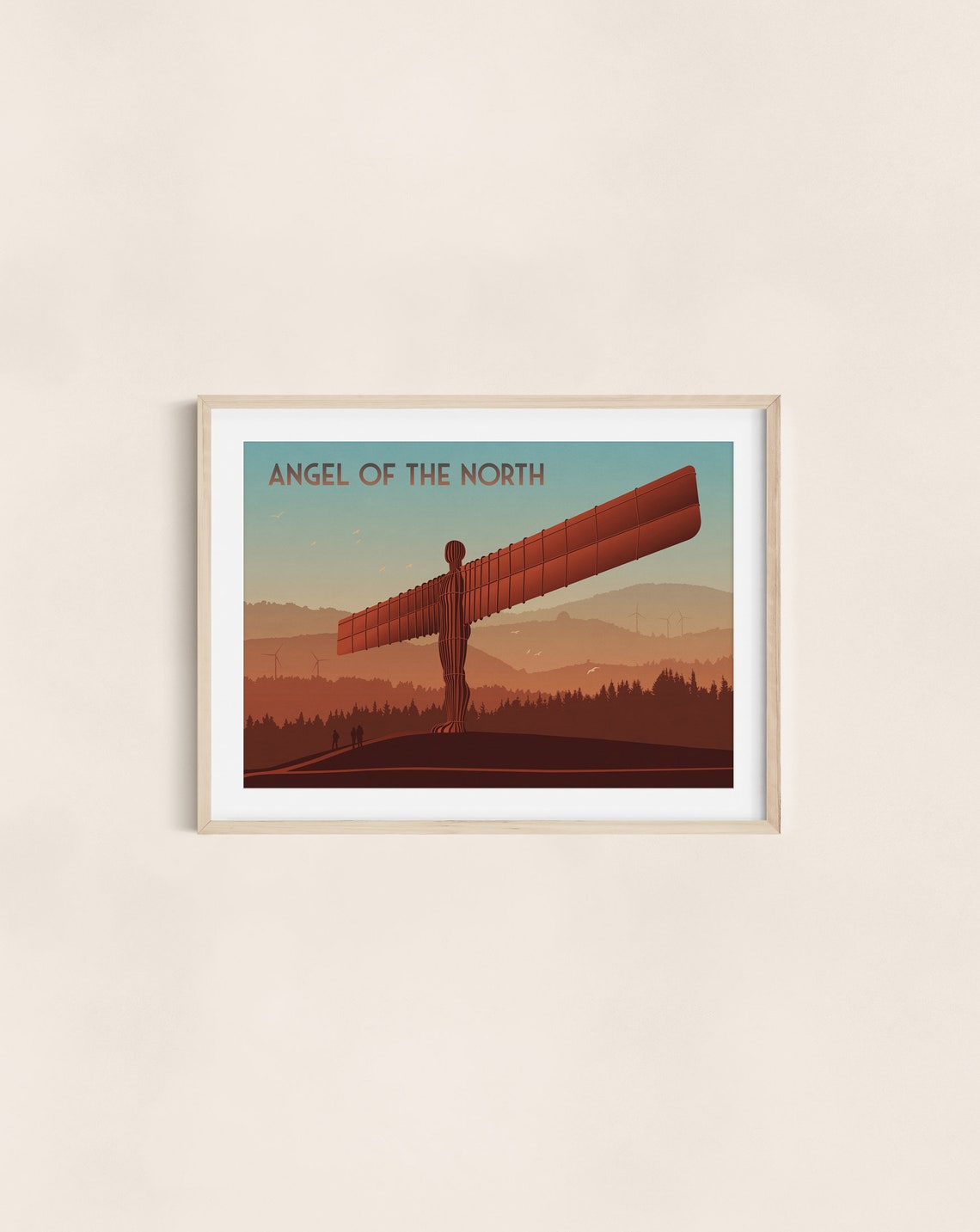 Angel of the North Gateshead England Sunset Sculpture Poster - Image 3
