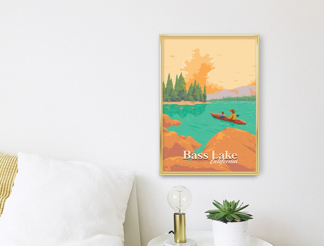 Bass Lake California Travel Poster, Yosemite Area - Image 3