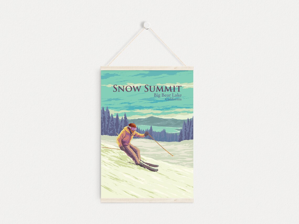 Snow Summit Big Bear Lake California Skiing Resort Travel Poster - Image 4