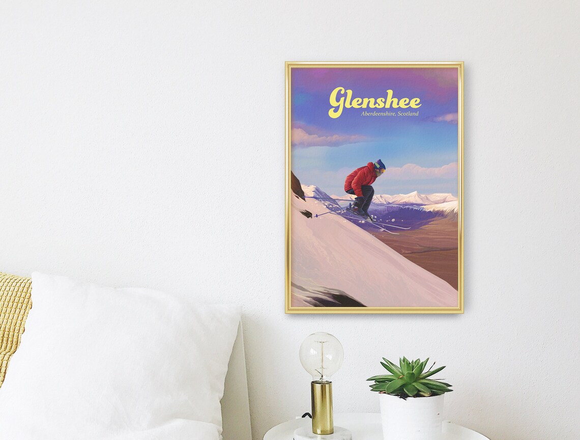 Glenshee Scotland Travel Poster, Scottish Highlands - Image 3