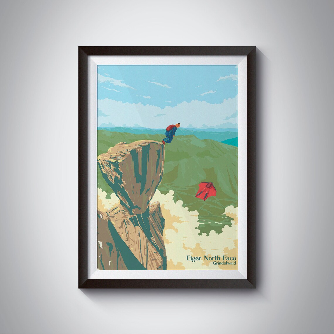 Eiger North Face Poster, Grindelwald Swiss Alps
