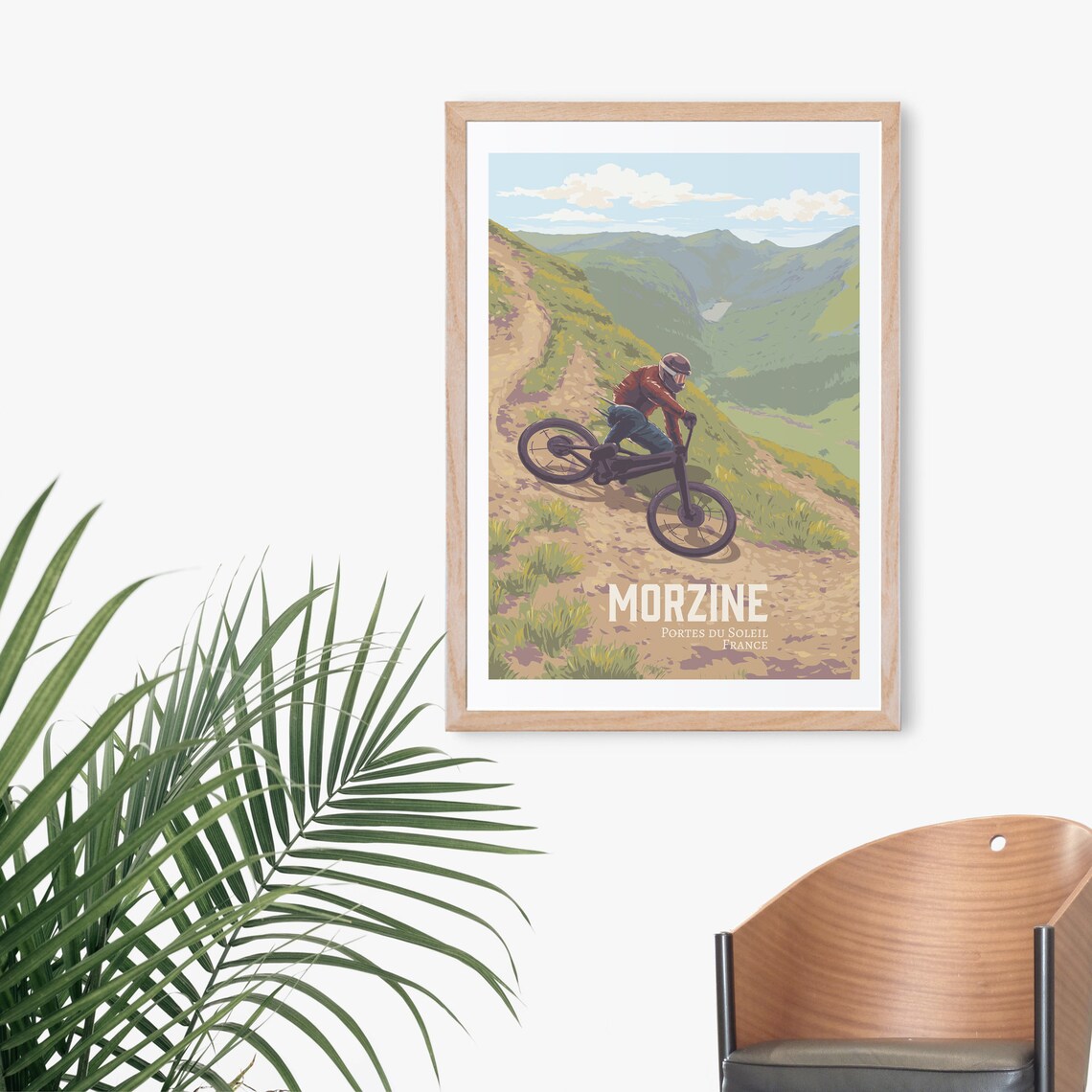 Morzine Mountain Biking Poster, French Alps Travel Poster - Image 3