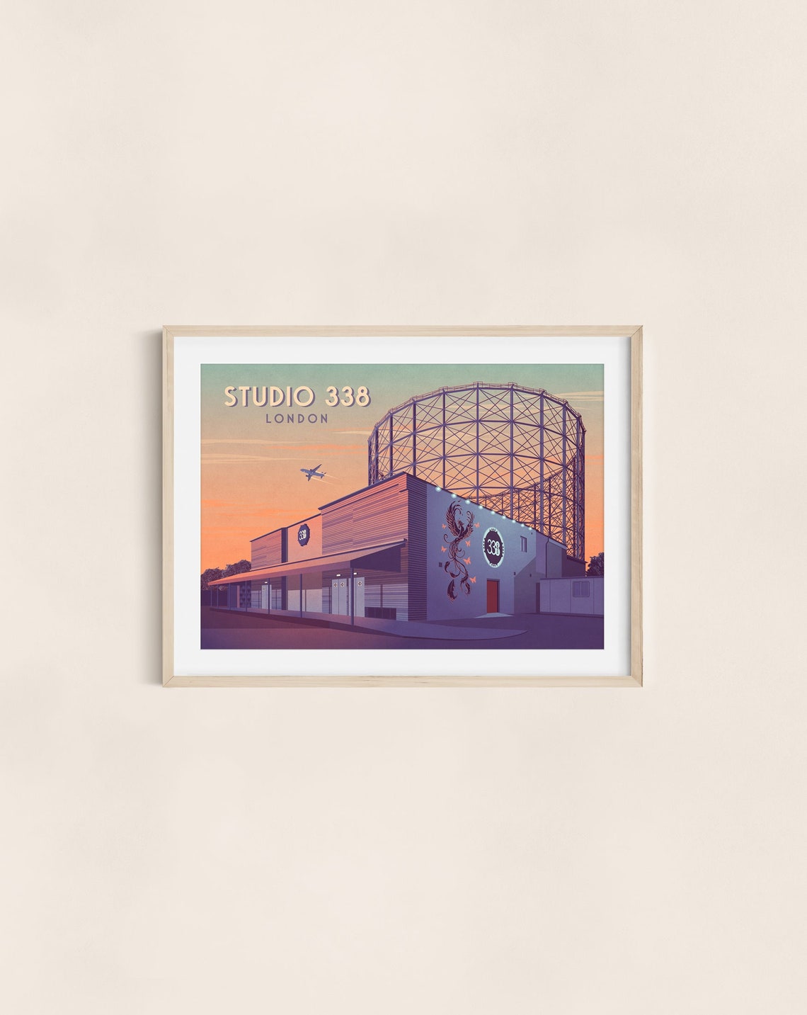 Studio 338 Club London Travel Poster South East London Nightclub Vintage Travel Print Techno House Music Greenwich Peninsula Framed - Image 3