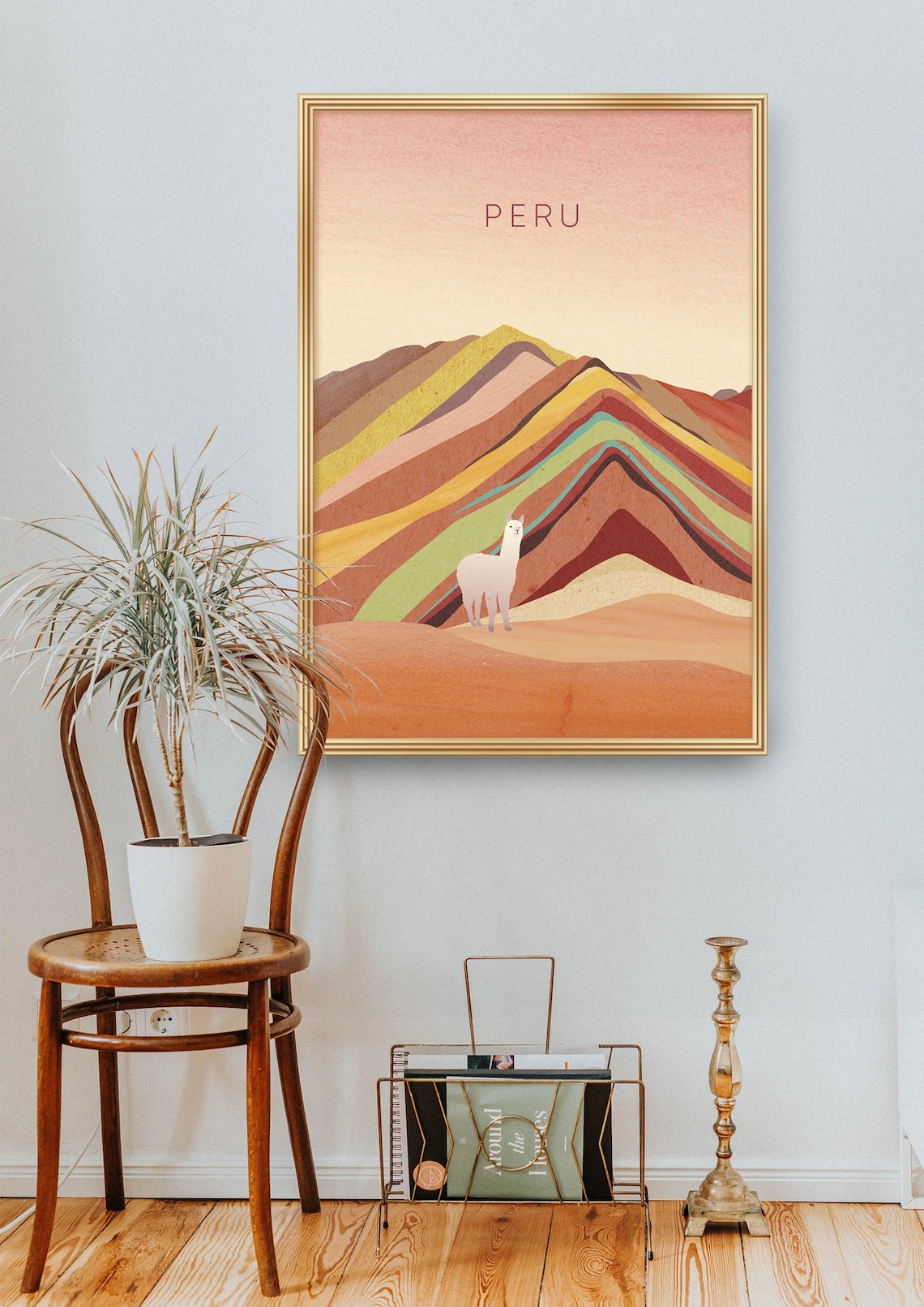 Peru Minimal Travel Poster, Cusco Rainbow Mountains - Image 2