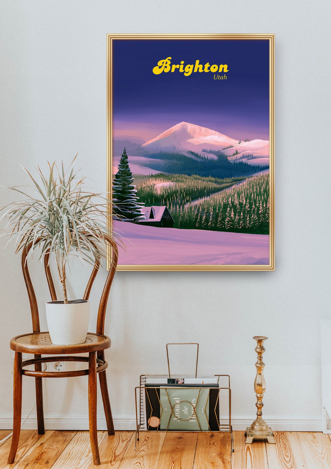Brighton Ski Resort Poster Utah Usa Travel Poster Big Cottonwood Canyon Salt Lake City Art Gift Vintage Travel Print Brighton Ski Area - Image 2