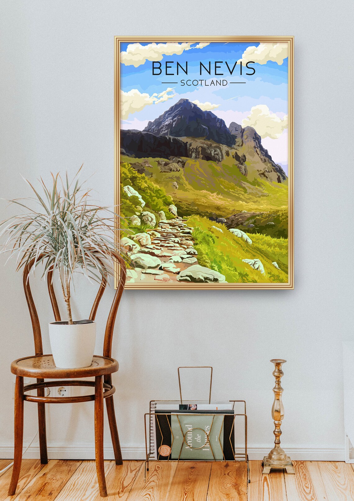 Ben Nevis Travel Poster, Scotland Mountain Landscape - Image 2