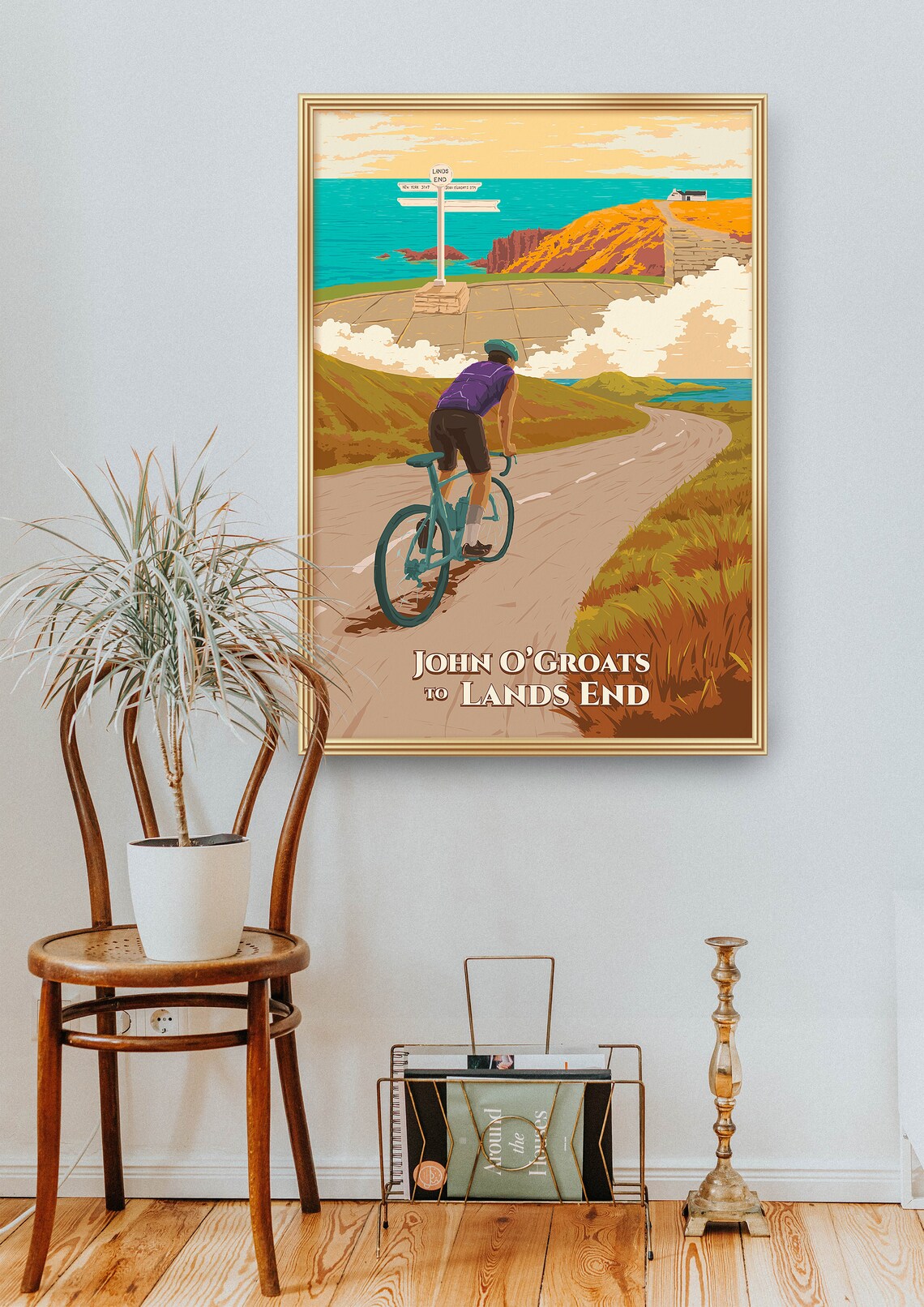John O'Groats to Land's End Cycling Travel Poster - Image 2