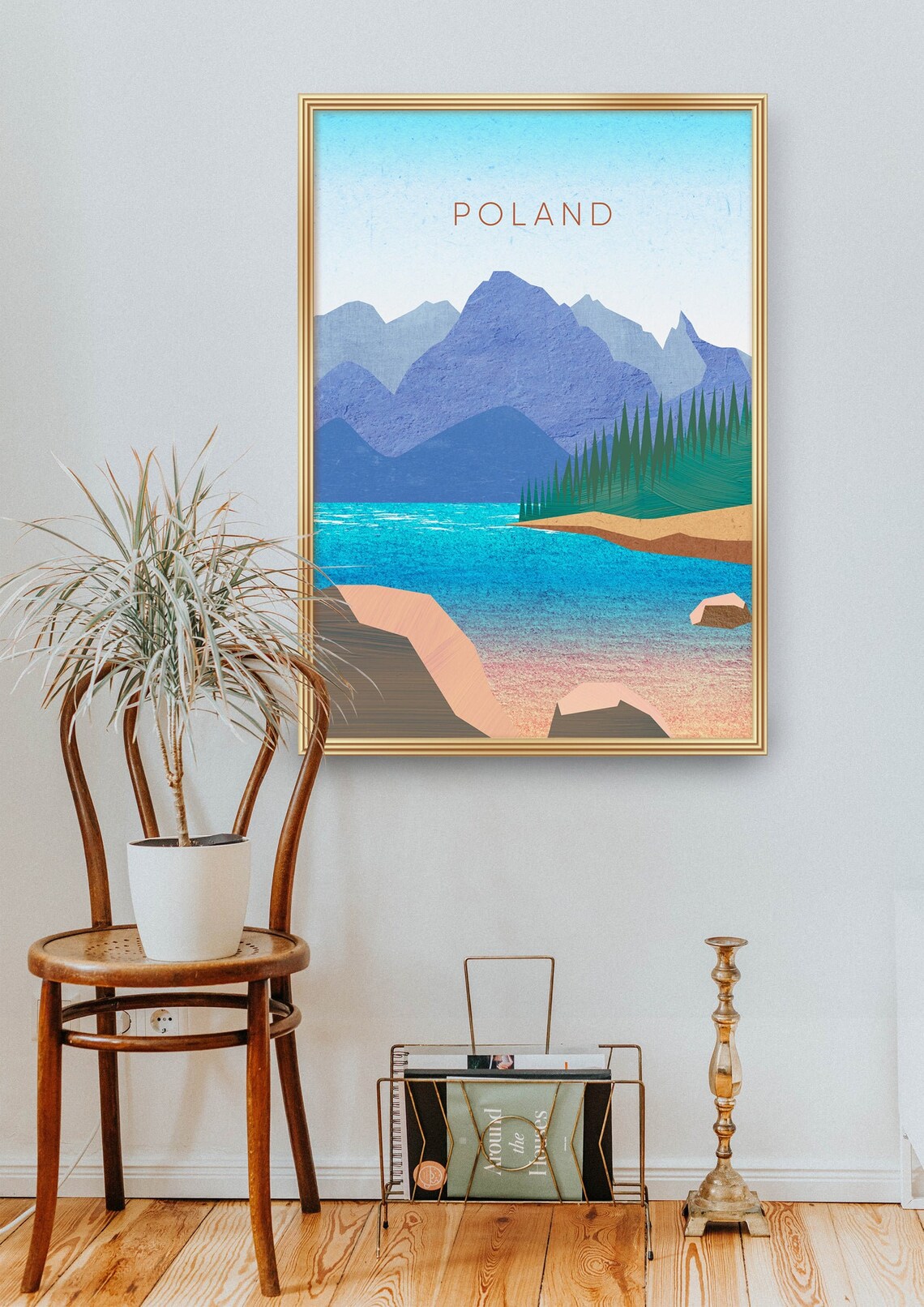 Poland Tatra Mountains Turquoise Alpine Lake Pine Forest Poster - Image 2