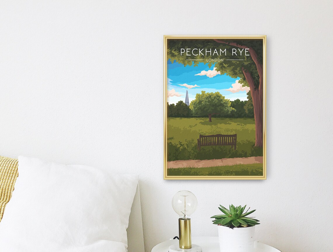 Peckham Rye Park London Travel Poster Art Print - Image 3