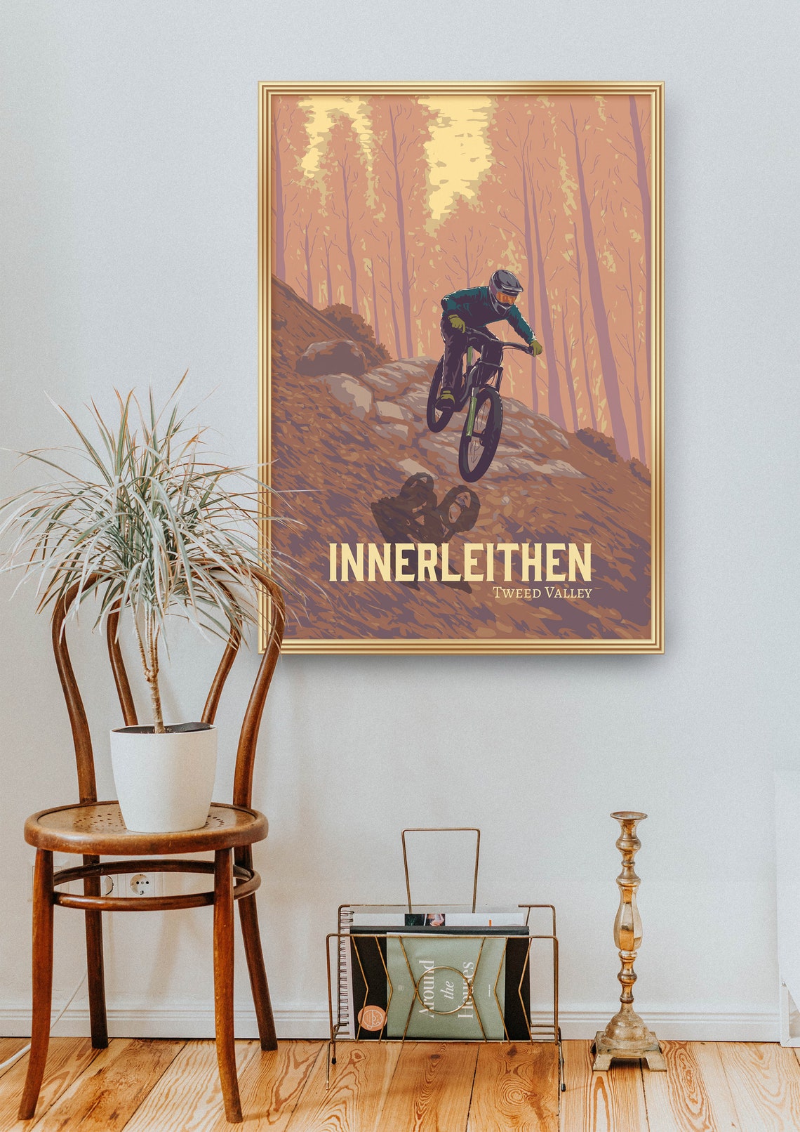 Innerleithen Downhill Jump Vintage Tweed Valley MTB Trail Poster - Image 2